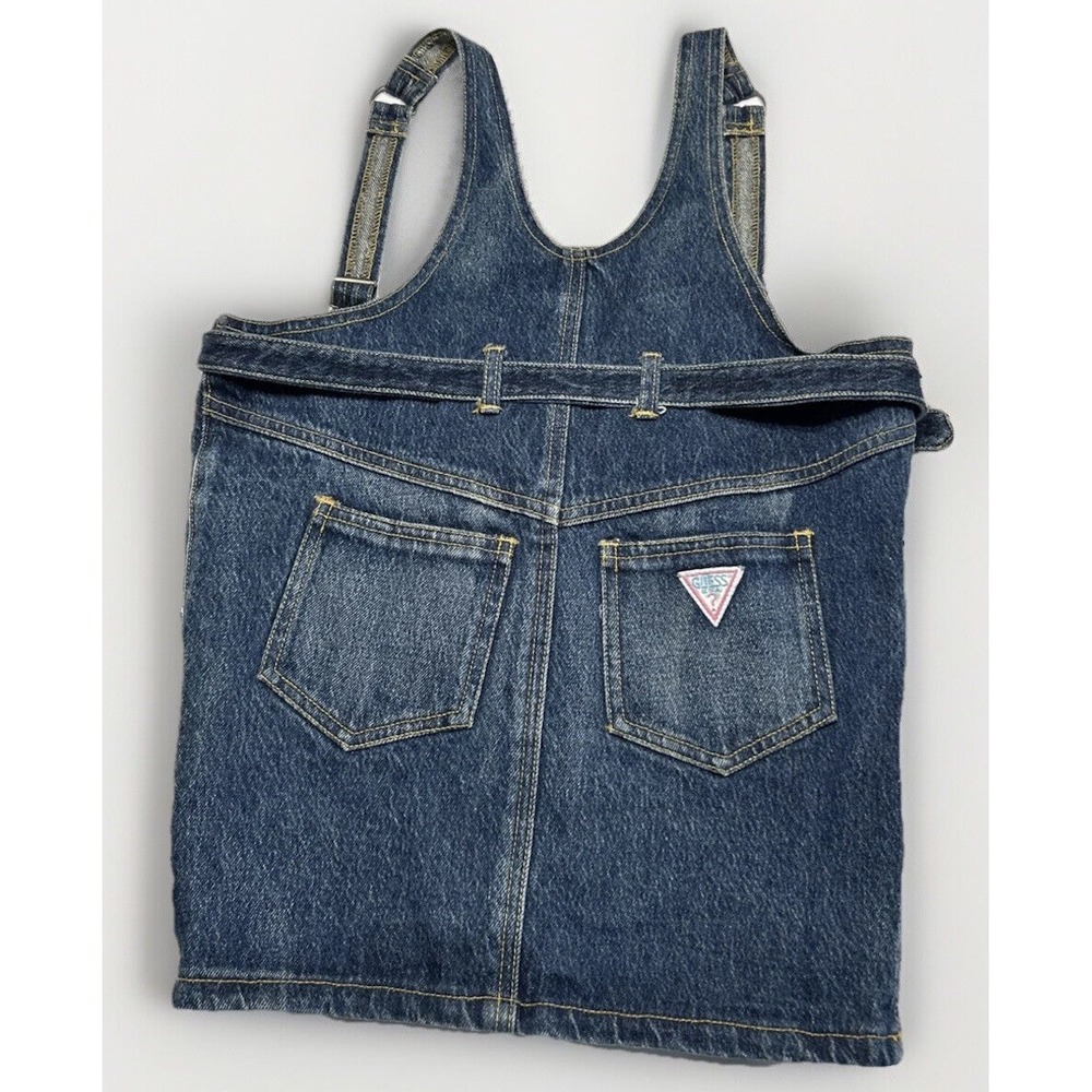 Girls Vintage 90s Georges‎ Marciano Guess Overall Denim Dress Made in USA Sz 6